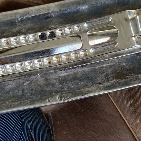 Sterling Silver Native Southwest Barrette - Picture 4 of 8